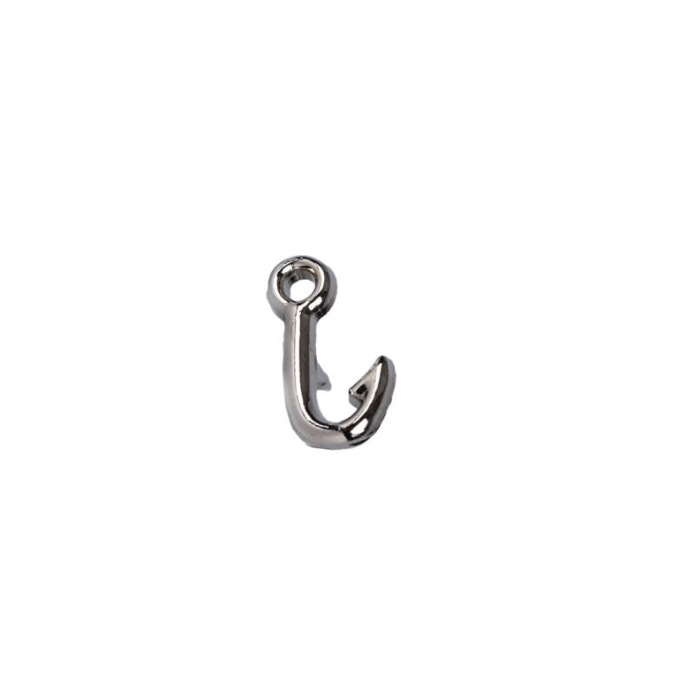 Fish Hook Silver Lapel Pin