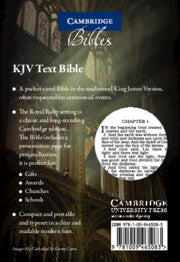Cambridge Ruby Text Bible, Black Hardback