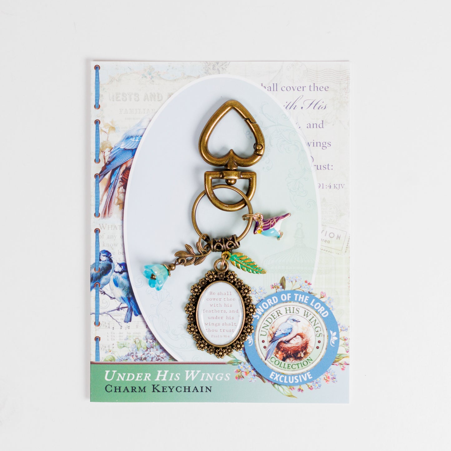 Under His Wings Vintage Keychain