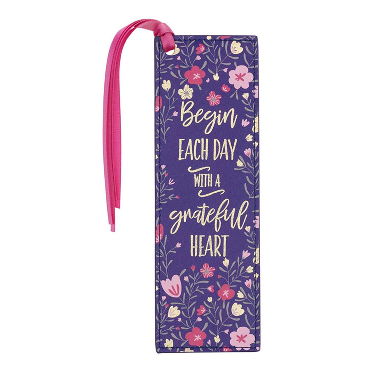 Grateful Heart Faux Leather Bookmark