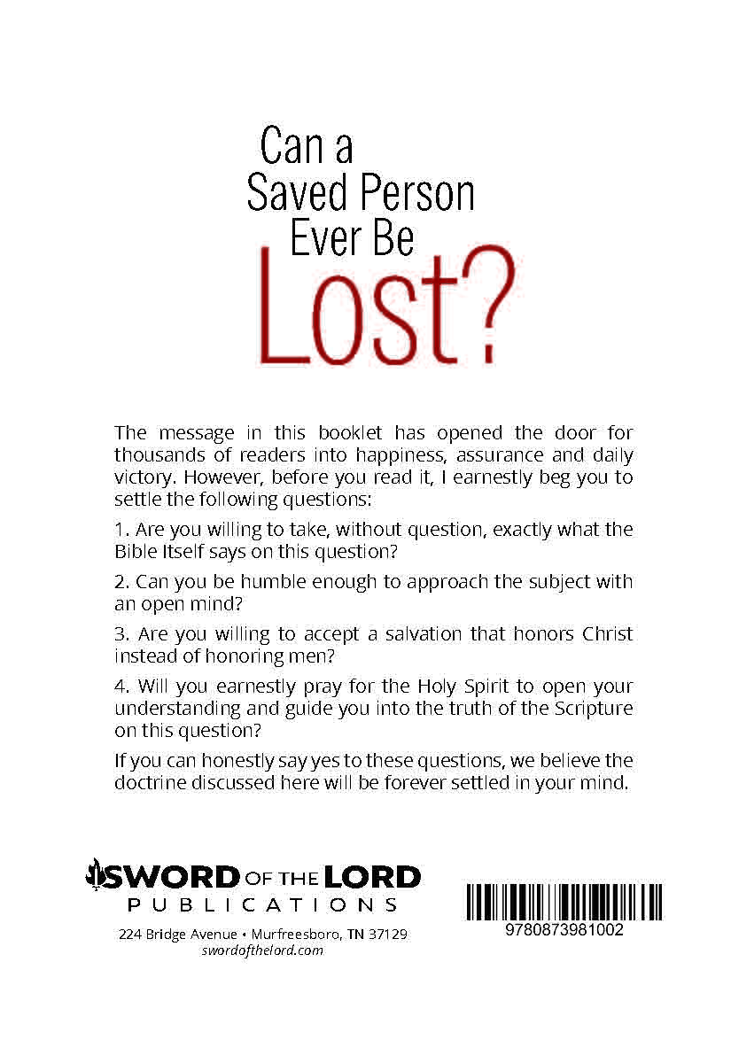 Can a Saved Person Ever Be Lost?