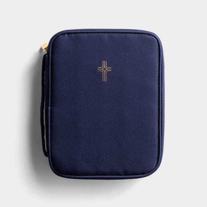 Cross Bible Cover - Navy