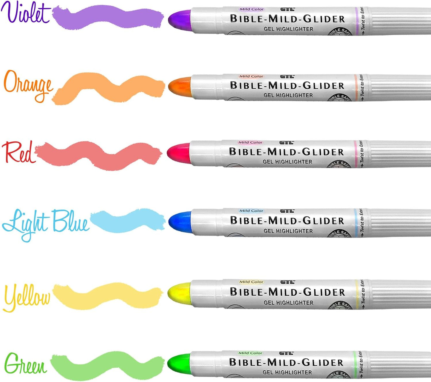 Mild-Glider Gel Highlighters, Set of 6
