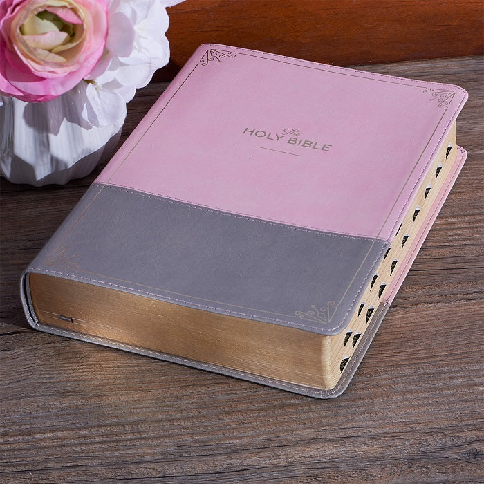 Pink and Gray Super Giant Print Bible w/ Thumb Index