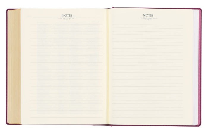 Large Print Note-Taking Bible, Red Plum Hardcover