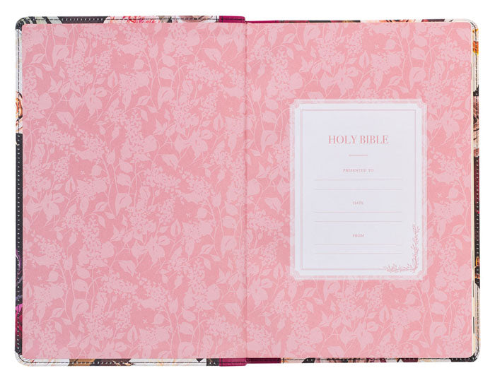 Floral Large Print Thinline Bible w/ Thumb Index