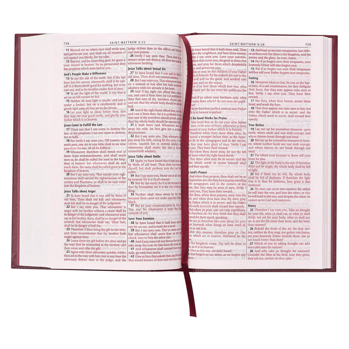 Hardcover Burgundy Pew Bible