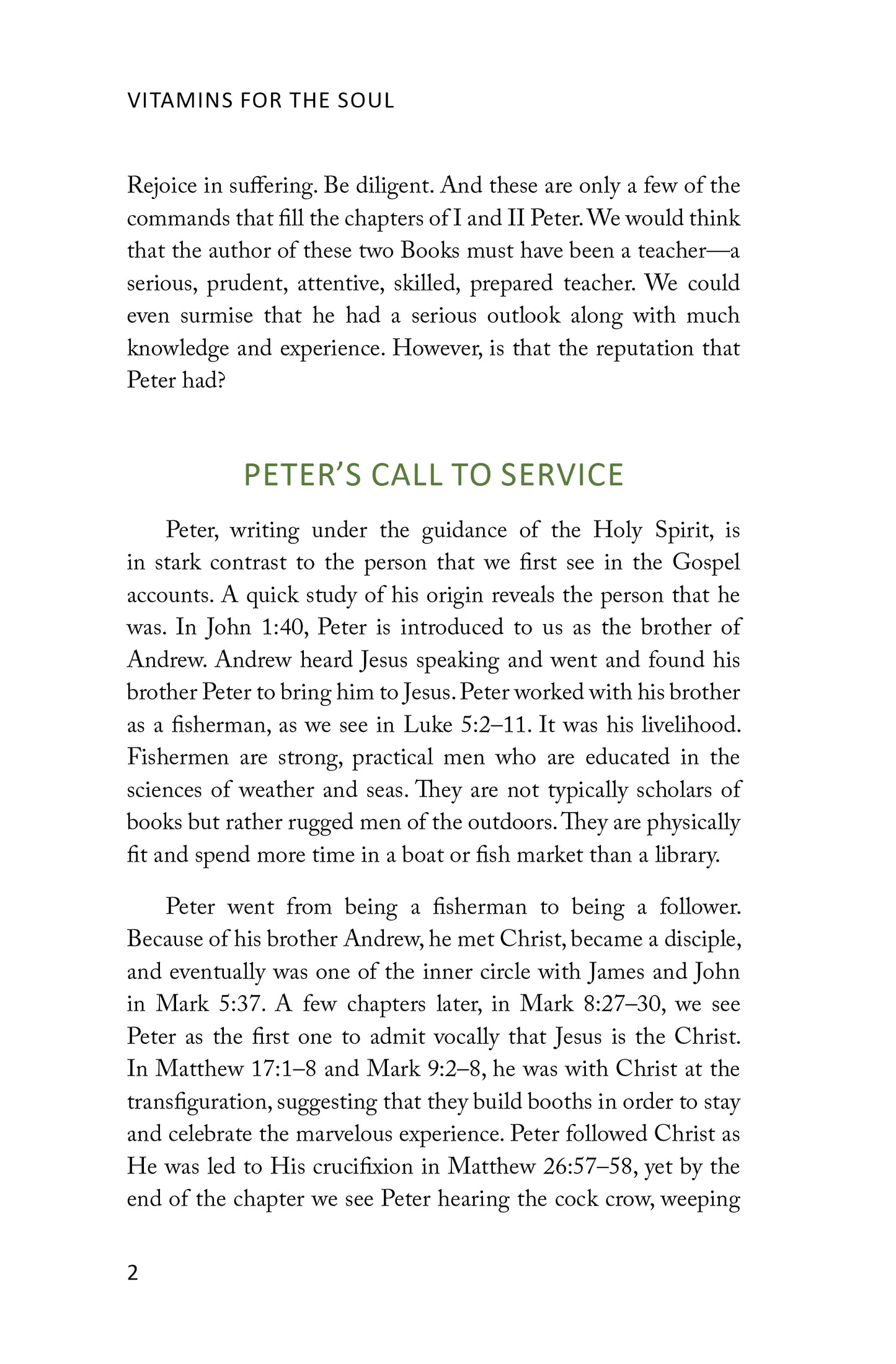 Vitamins for the Soul: A Study on Maintaining Spiritual Health