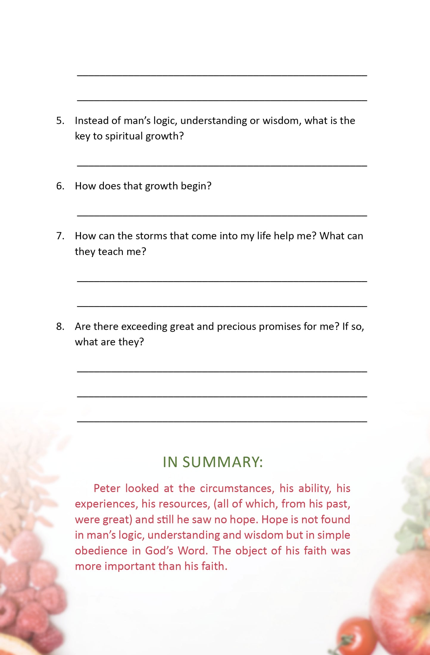 Vitamins for the Soul: A Study on Maintaining Spiritual Health