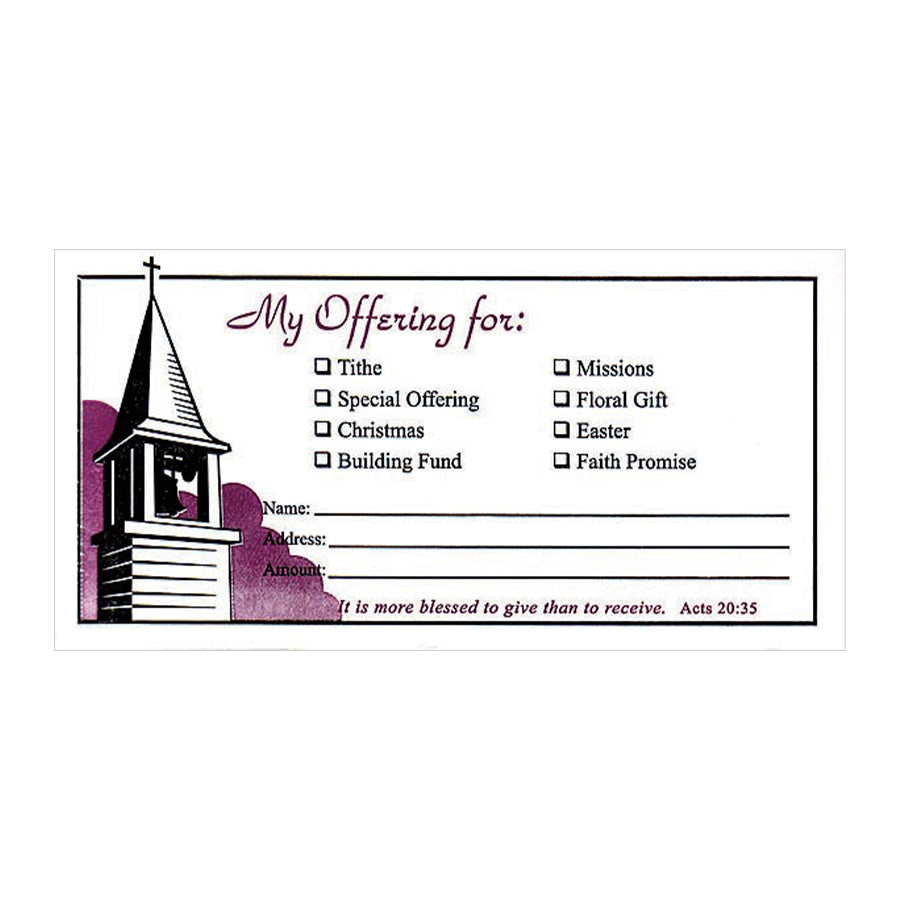 My Offering For (Tithe/Offering Envelopes)