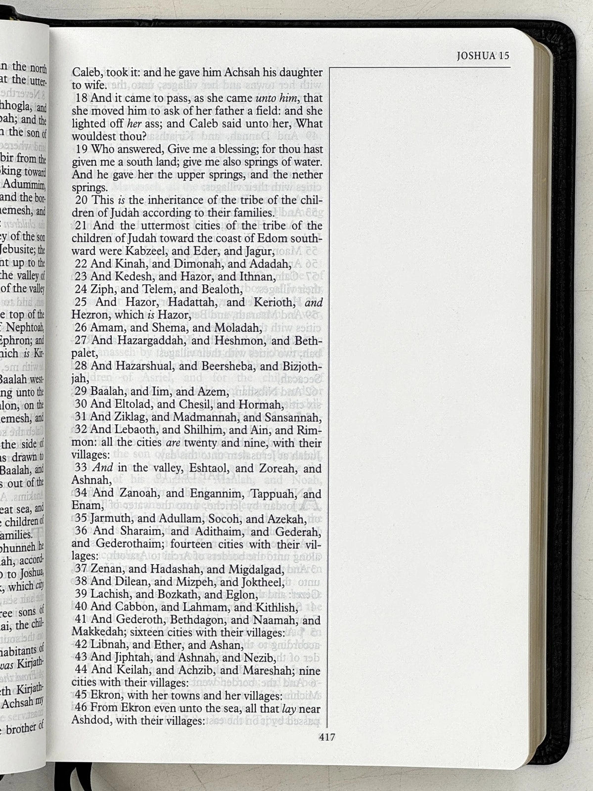Black Ironed Calfskin Leather Note Takers Bible