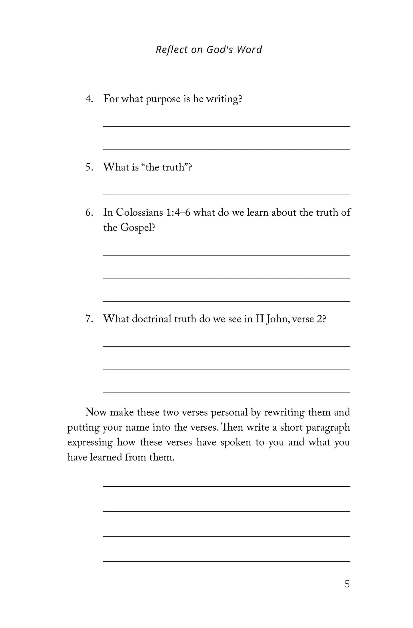 Walk in Truth: A Bible Study for Ladies from II John