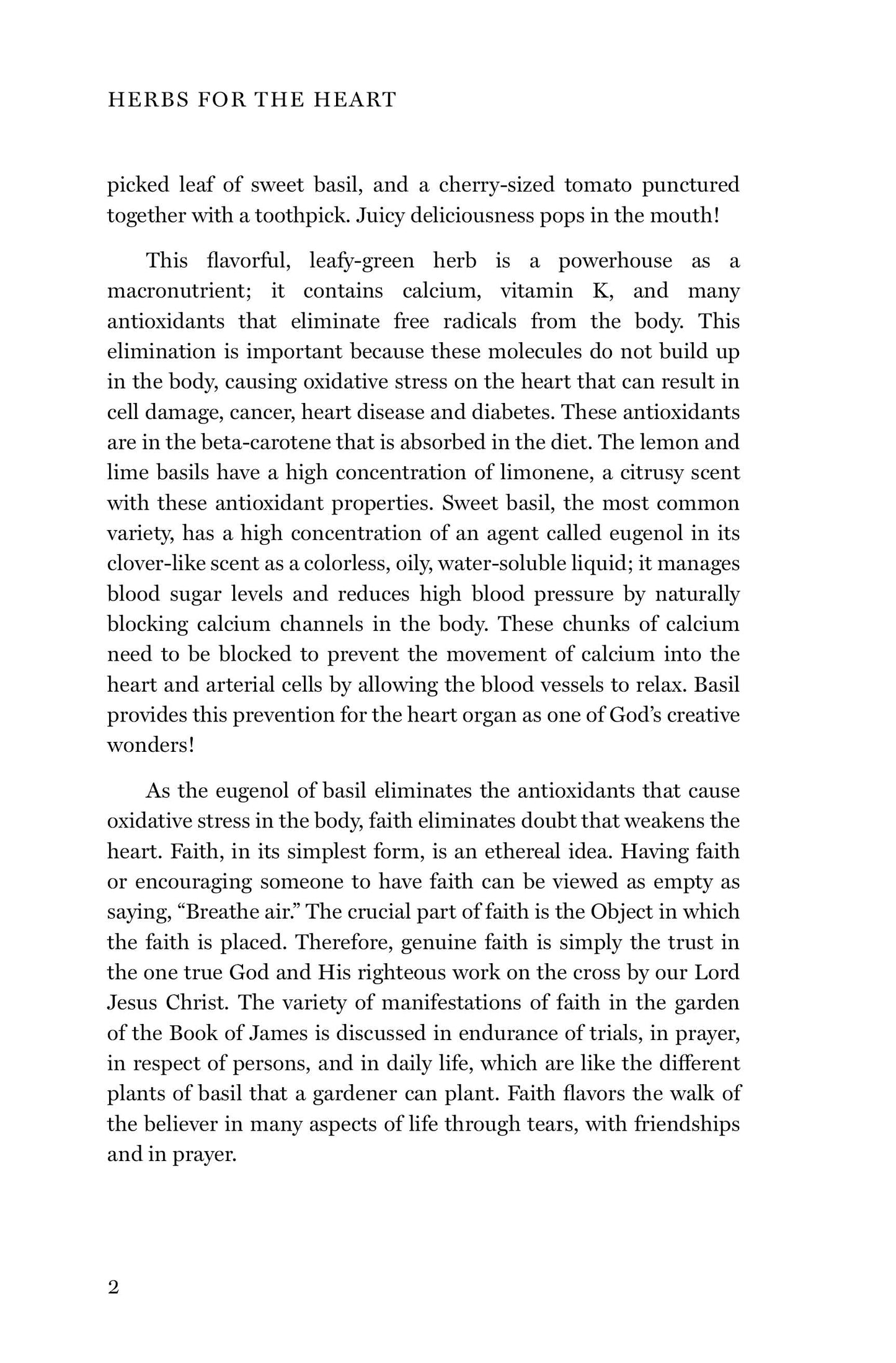 Herbs for the Heart: A Study of James