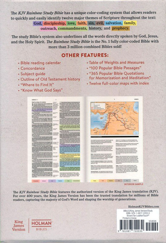 Rainbow Study Bible Brown/Tan Leathertouch