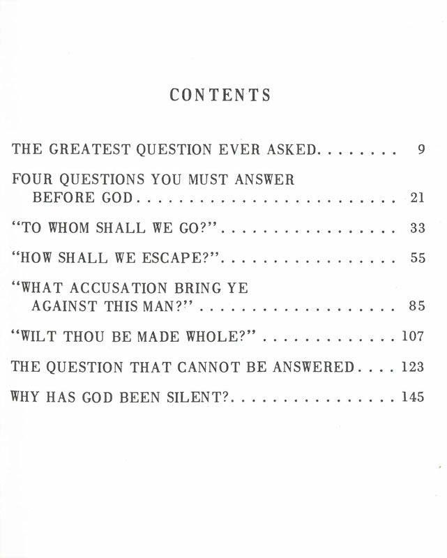 The Greatest Question