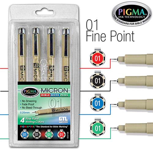Pigma Micron 01 Bible Note Pens