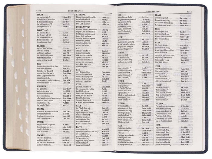 Giant Print Dark Blue Faux Leather Bible