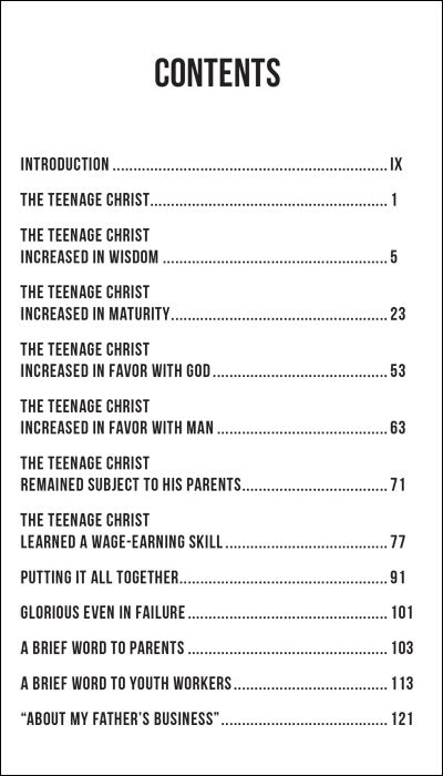 Teenage Years of Jesus Christ: The Ultimate Pattern for Teenagers Today