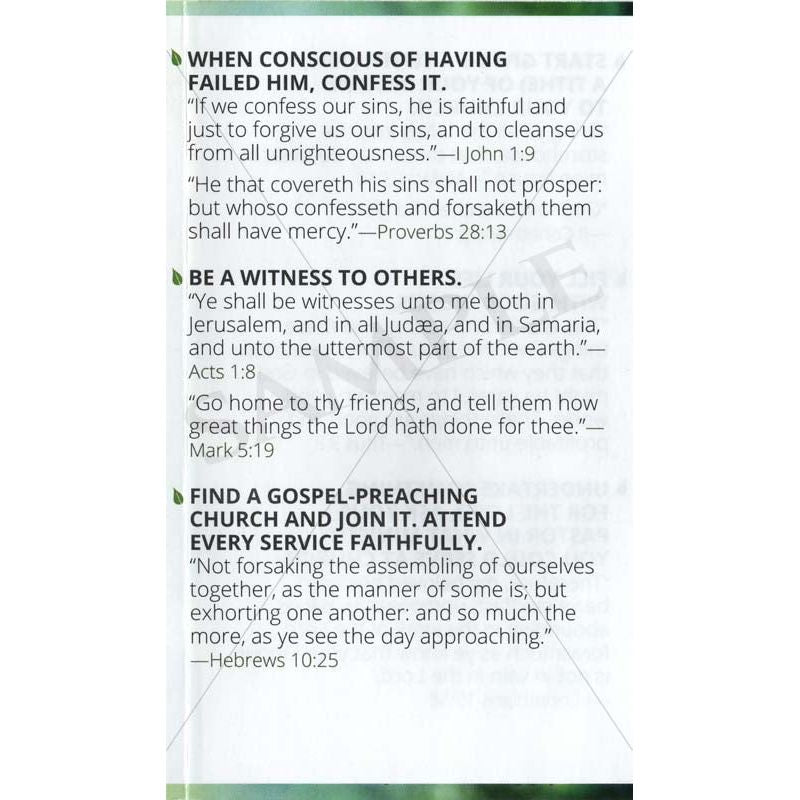 Suggestions for New Christians