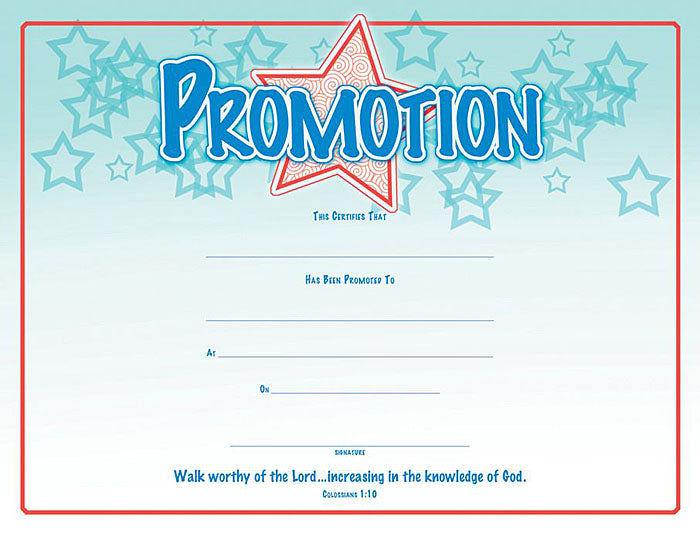 Promotion Certificate