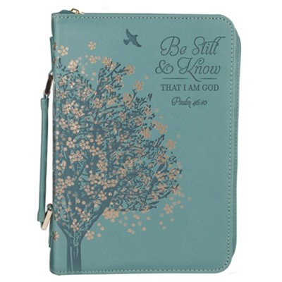 Be Still & Know Teal Faux Leather Bible Cover