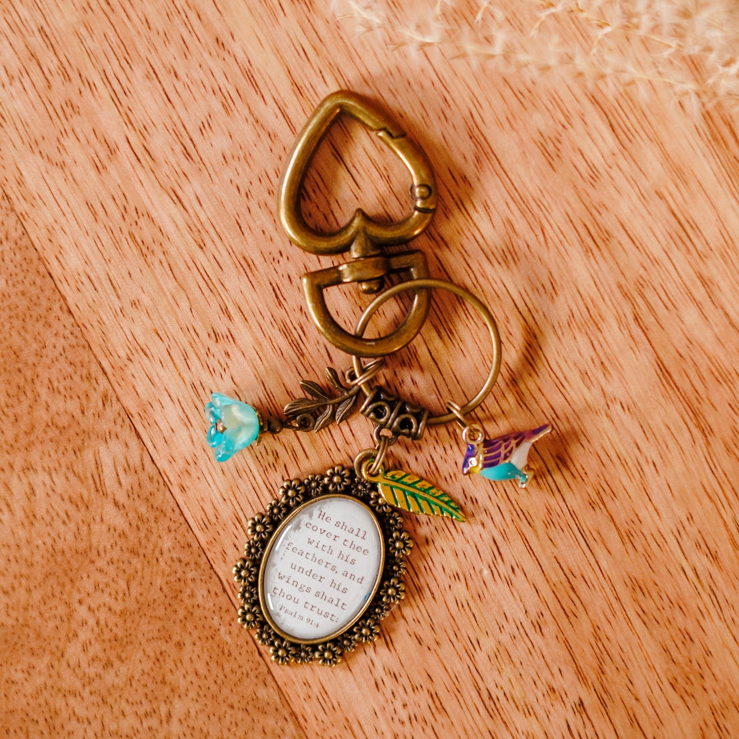 Under His Wings Vintage Keychain