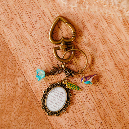 Under His Wings Vintage Keychain