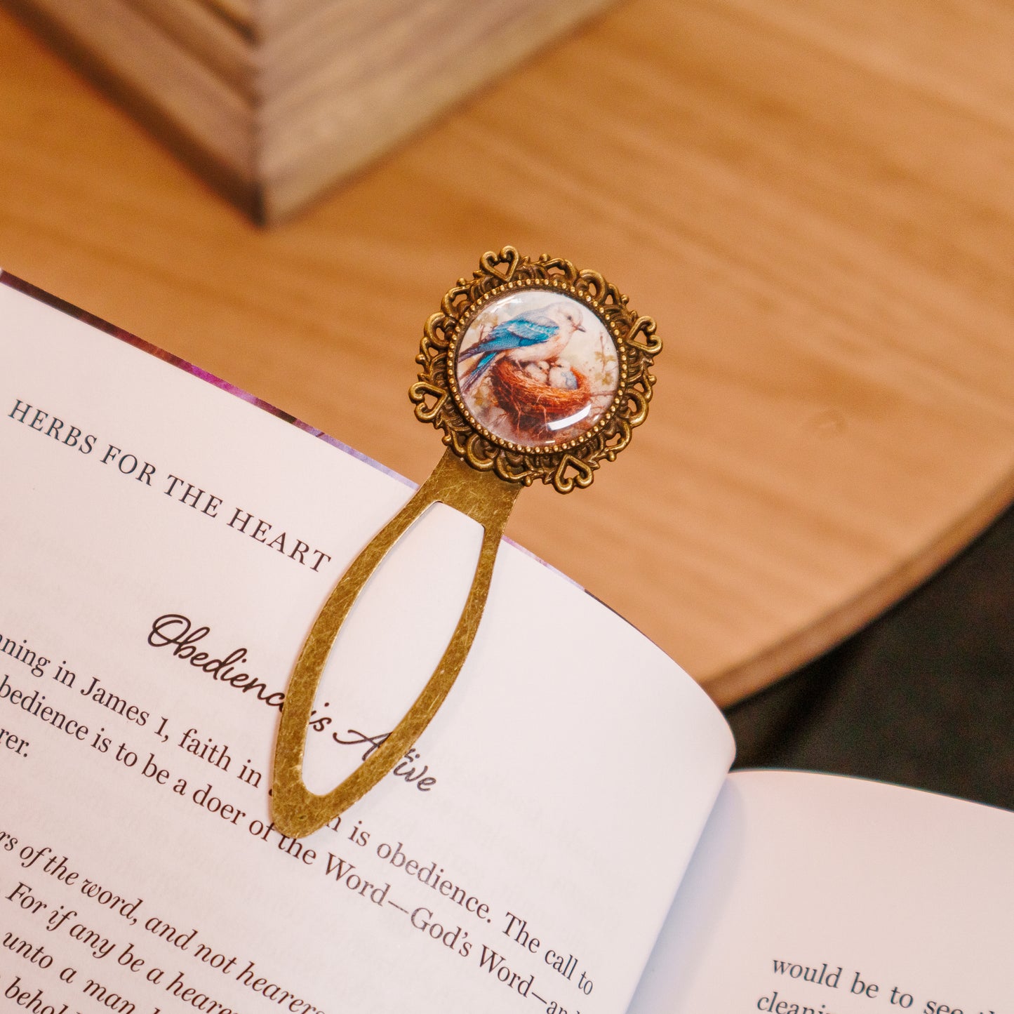 Under His Wings Bronze Bookmark Set