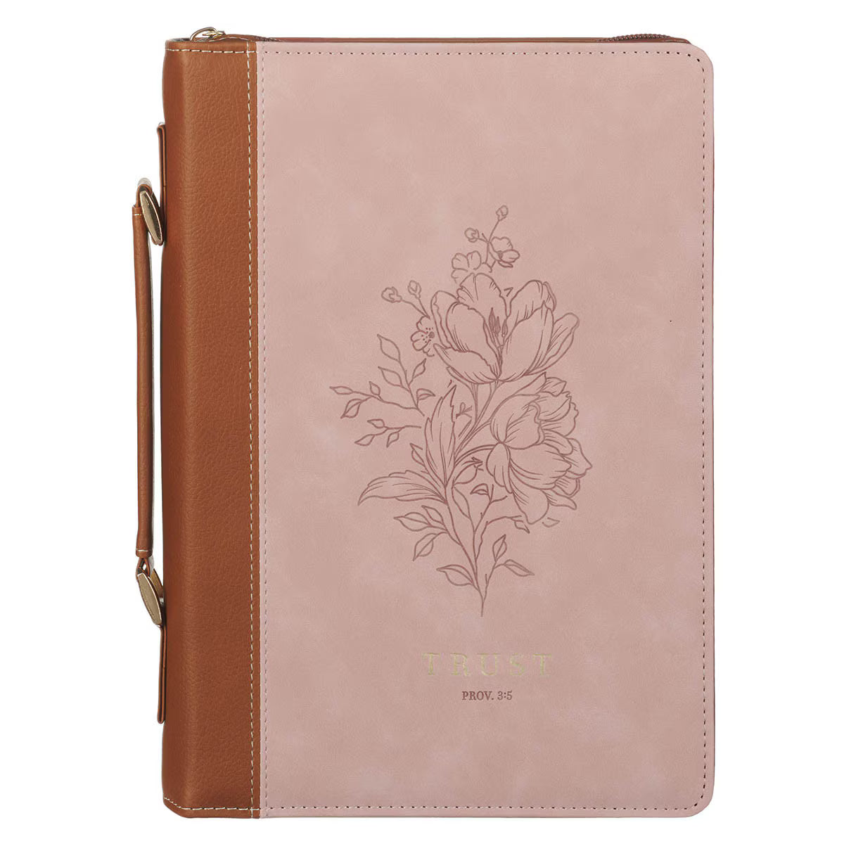 Trust Mottled Blush Faux Leather Fashion Bible Cover - Proverbs 3:5