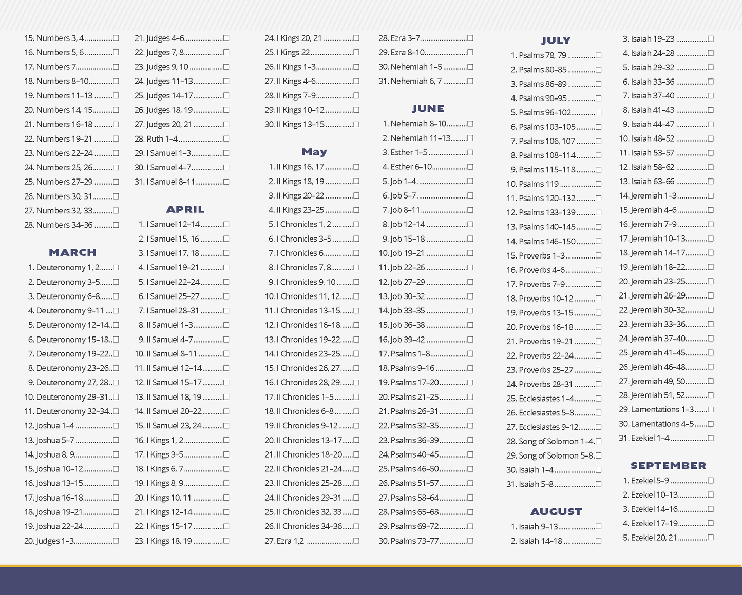 Bible Reading Schedule [Trifold]