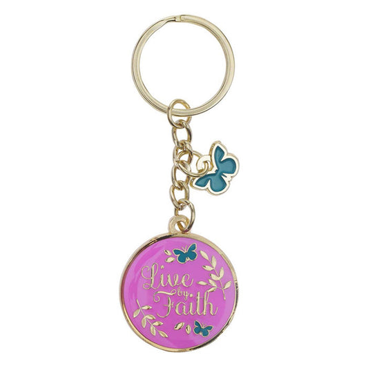 Live By Faith Metal Key Ring