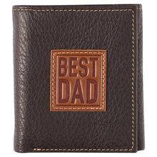 Load image into Gallery viewer, Best Dad Brown/Tan Trifold Wallet
