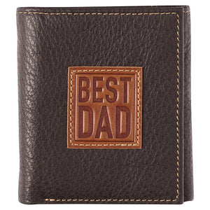 Best Dad Brown/Tan Trifold Wallet