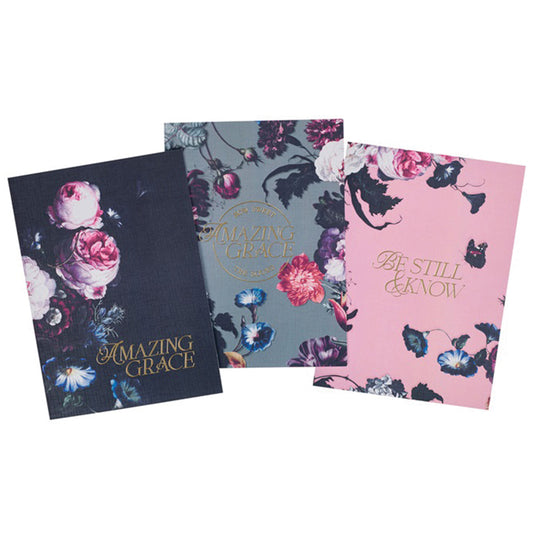 Be Still/Amazing Grace Midnight Blue Large Notebook Set