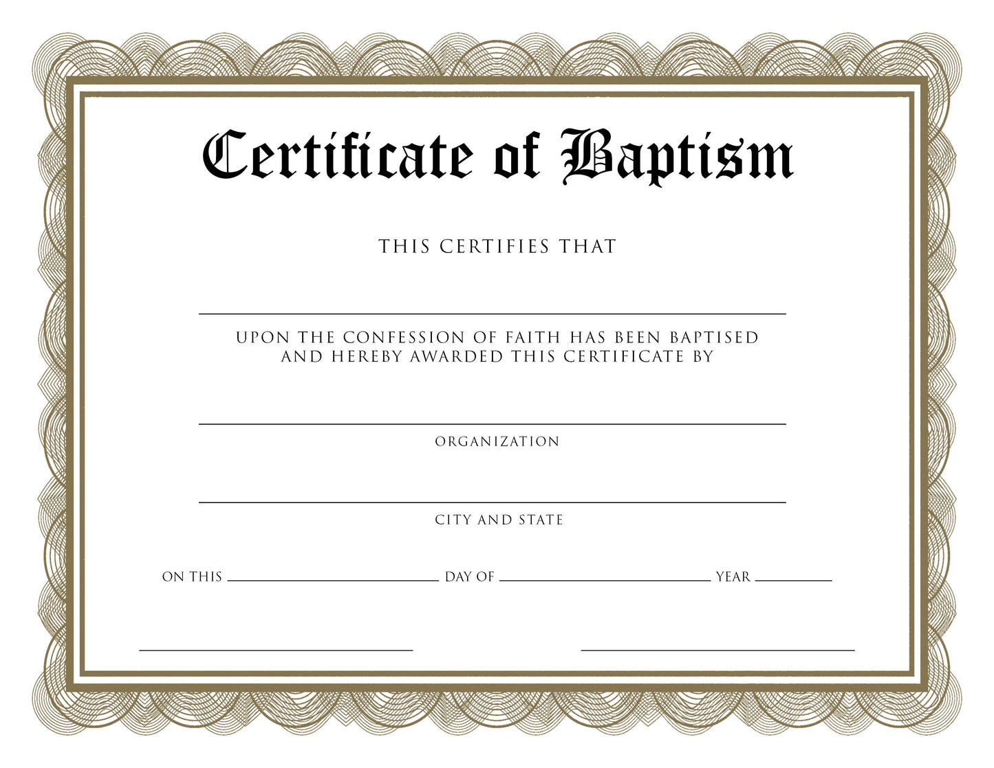 Certificate of Baptism