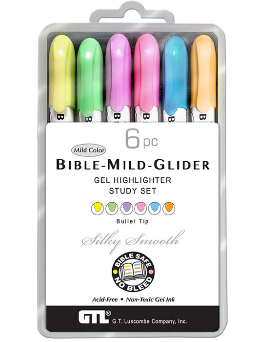 Mild-Glider Gel Highlighters, Set of 6