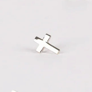 Silver Cross Lapel Pin
