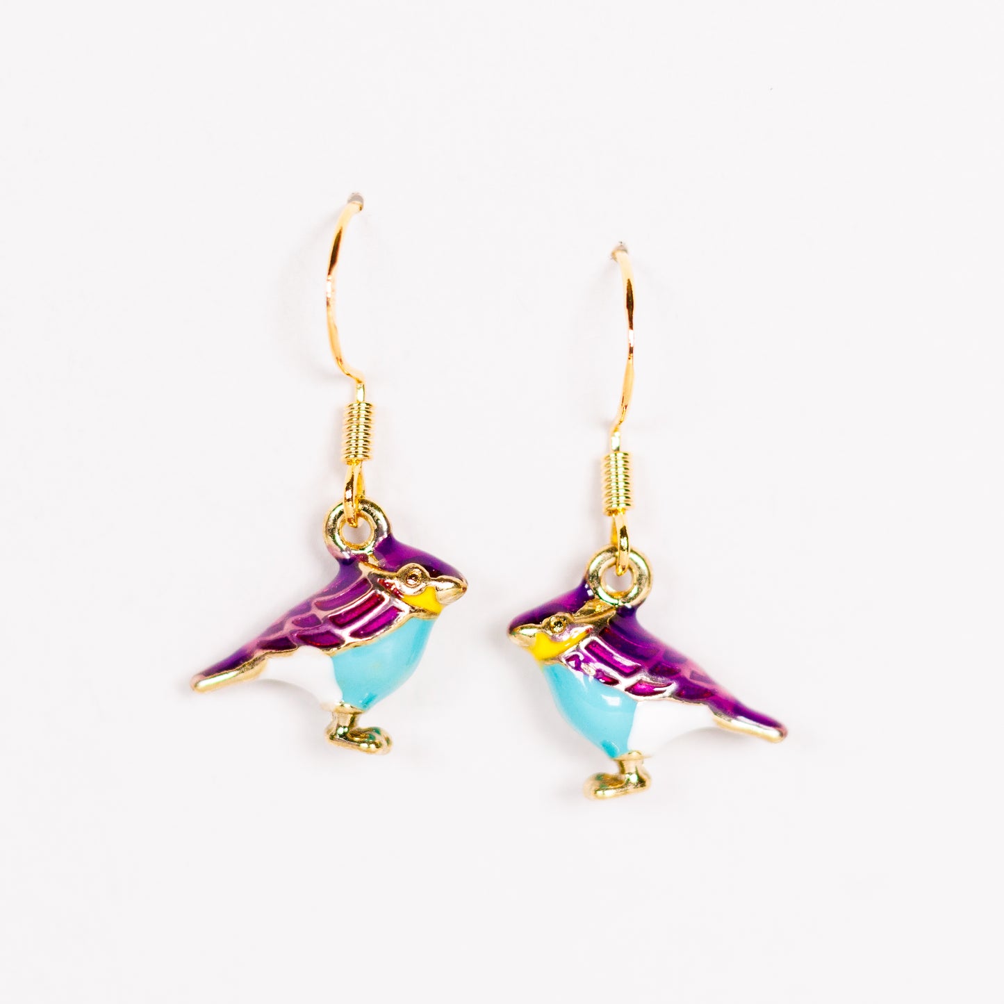Under His Wings Purple Bird Earrings Set