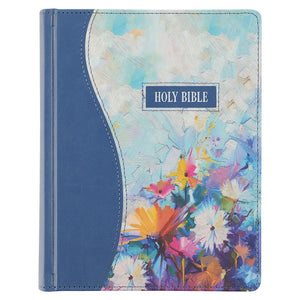 Note-Taking Bible, Blue Floral Hardcover