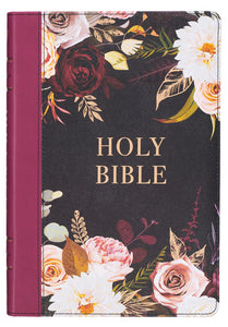 Floral Large Print Thinline Bible w/ Thumb Index