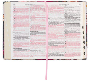 Floral Large Print Thinline Bible w/ Thumb Index