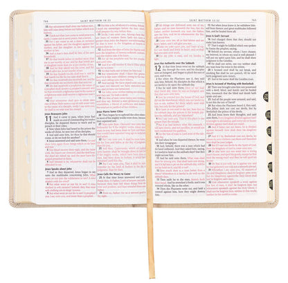 Pearlized Ivory Deluxe Gift Bible w/ Thumb Index