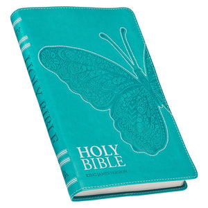 Teal Butterfly Gift Bible