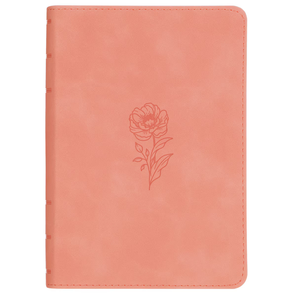 Large Print Compact Floral Coral Dawn Faux Leather Bible