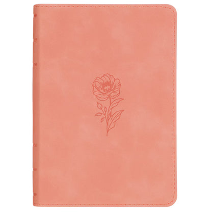 Large Print Compact Floral Coral Dawn Faux Leather Bible