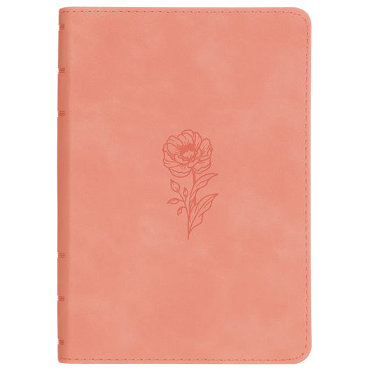 Large Print Compact Floral Coral Dawn Faux Leather Bible