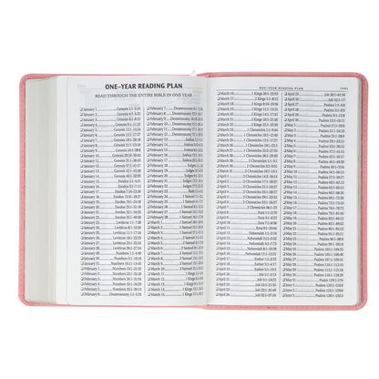 Large Print Compact Floral Coral Dawn Faux Leather Bible