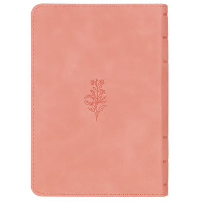 Large Print Compact Floral Coral Dawn Faux Leather Bible