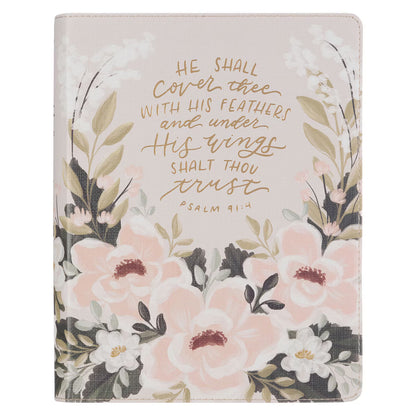 Cream Floral Faux Leather KJV Notetaking Bible