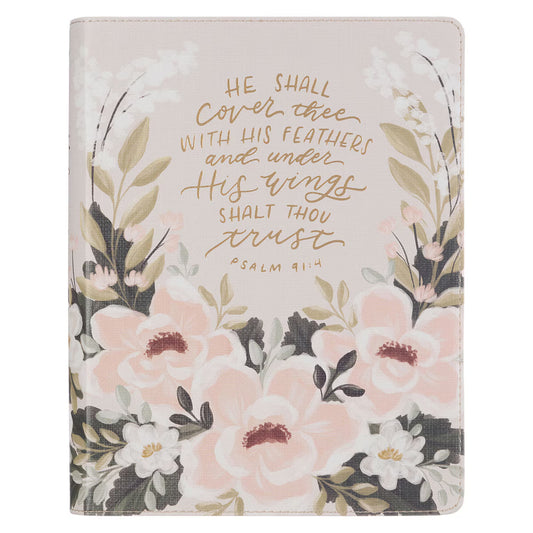 Cream Floral Faux Leather KJV Notetaking Bible